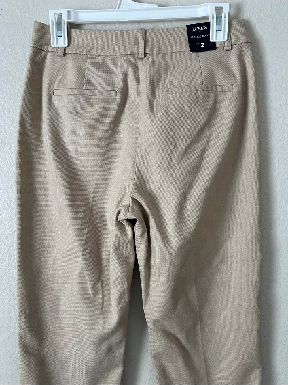 NWT J. CREW Kallie Stretch Linen-Blend Straight-leg Pant Beige Size 2 - Picture 6 of 14